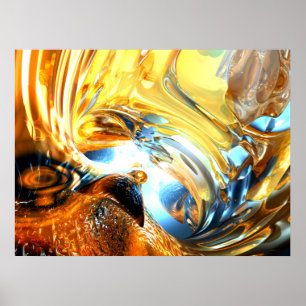 Póster Glass Tidal Wave Abstract Poster