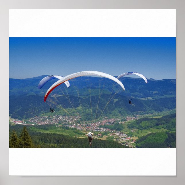 Póster Gleitschirmflieger im Schwarzwald (Frente)