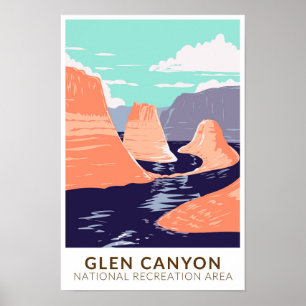 Póster Glen Canyon Reflection Canyon Vintage