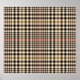 Póster Glen Check Plaid Pixel Art
