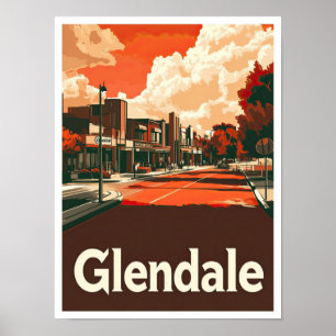 Póster Glendale California USA Art Vintage Travel