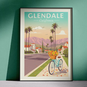 Póster Glendale California Vintage