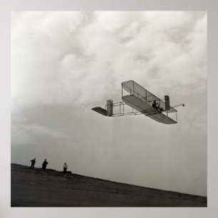 Póster Glider Test Flight Aviation Wright Brothers