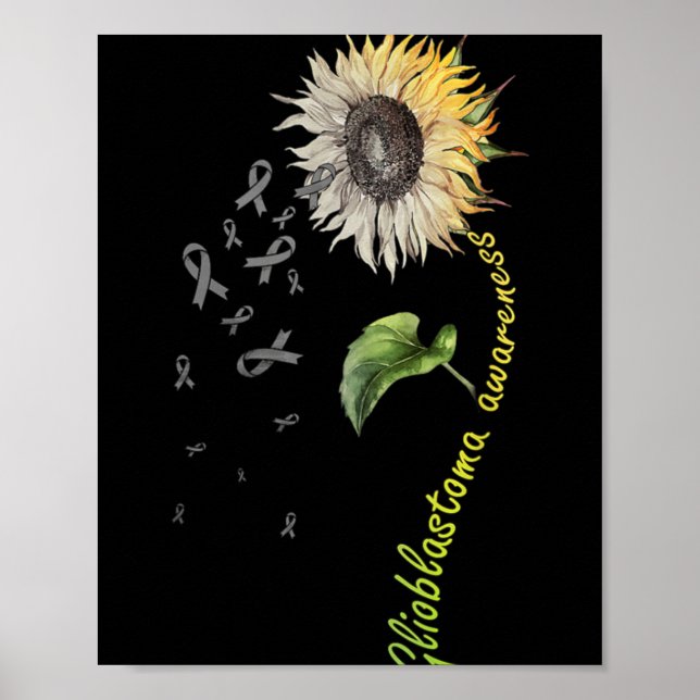 Póster Glioblastoma Awareness Sunflower  (Frente)