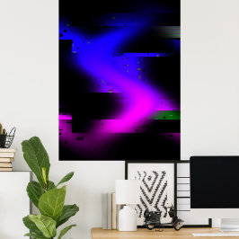 Póster Glitch Plasma Black