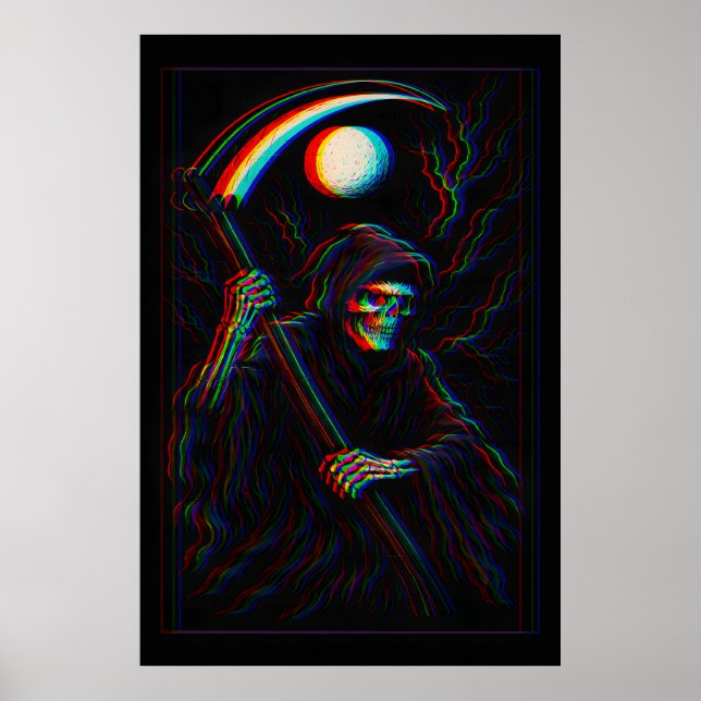 Póster Glitch Reaper – Grim Death in RGB (Frente)