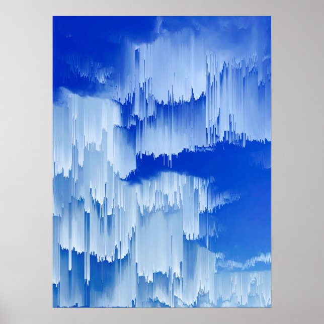 Póster Glitch Sunset Landscape Decor (Frente)