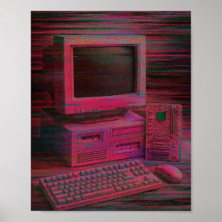 Póster Glitched Terminal | Vaporwave Techcore Poster