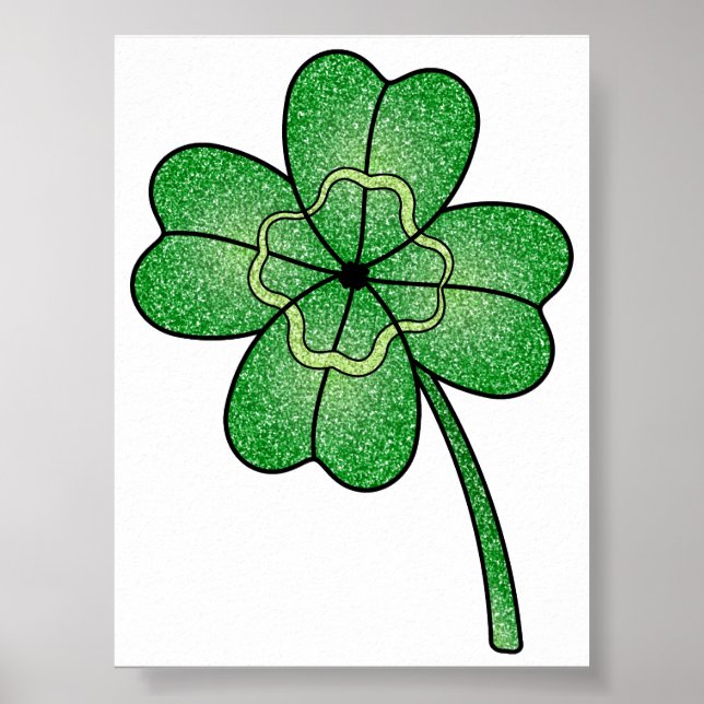 Póster Glitter Four Leaf Clover (Frente)