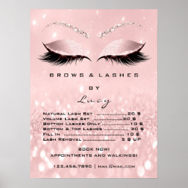 Póster Glitter Rose Pink Makeup Eyes Lashes Price List