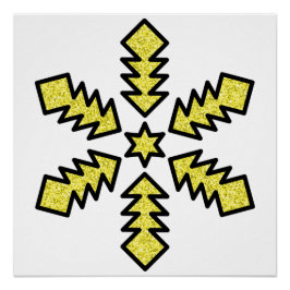 Póster Glitter Snowflake - Yellow Star