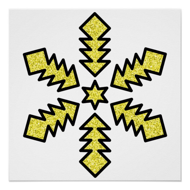Póster Glitter Snowflake - Yellow Star (Anverso)