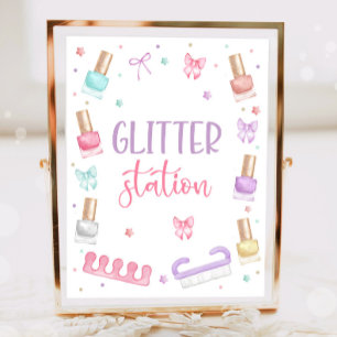 Póster Glitter Station Mani-Pedi Fiesta Manicura Pedicura