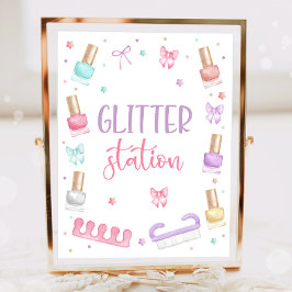 Póster Glitter Station Mani-Pedi Party Manicure Pedicure