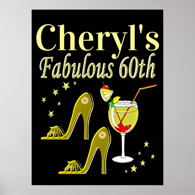 PÓSTER GLITZY GOLD 60TH BIRTHDAY PARTY (Frente)