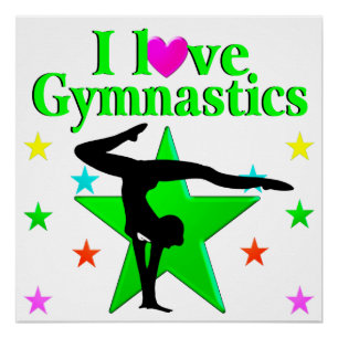 PÓSTER GLITZY VERDE ME ENCANTA EL DISEÑO DE GIMNASTICAS