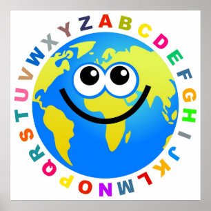 Póster Globe Alphabet