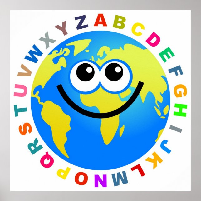 Póster Globe Alphabet (Frente)