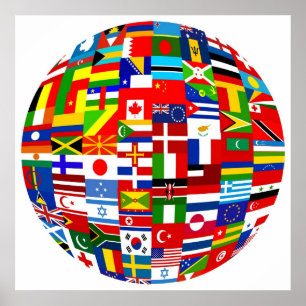 Póster Globe de la bandera
