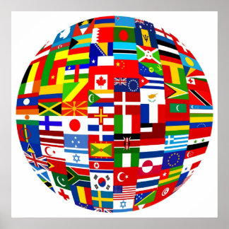 Póster Globe de la bandera