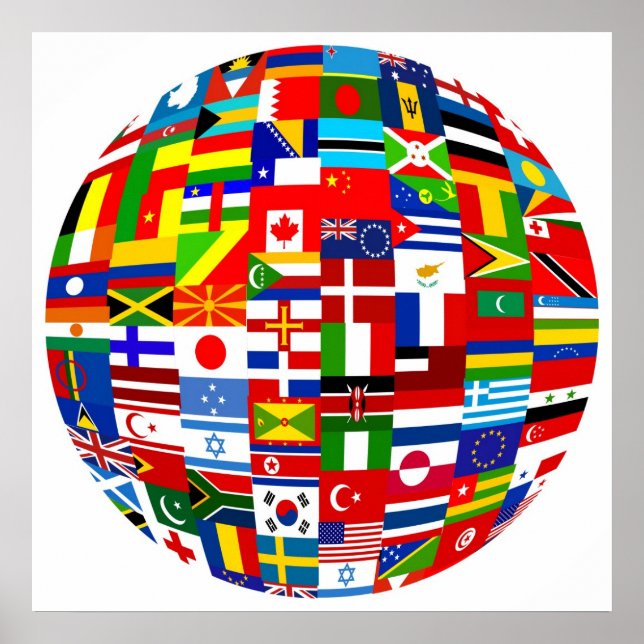 Póster Globe de la bandera (Frente)
