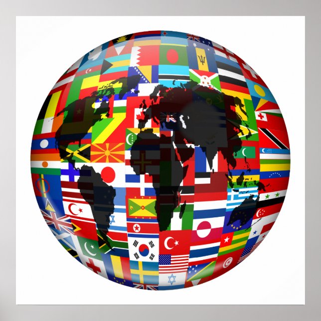 Póster Globe de la bandera (Frente)