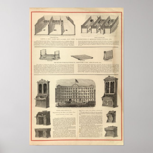Póster Globe Iron Foundry Woer Mattress Company (Frente)
