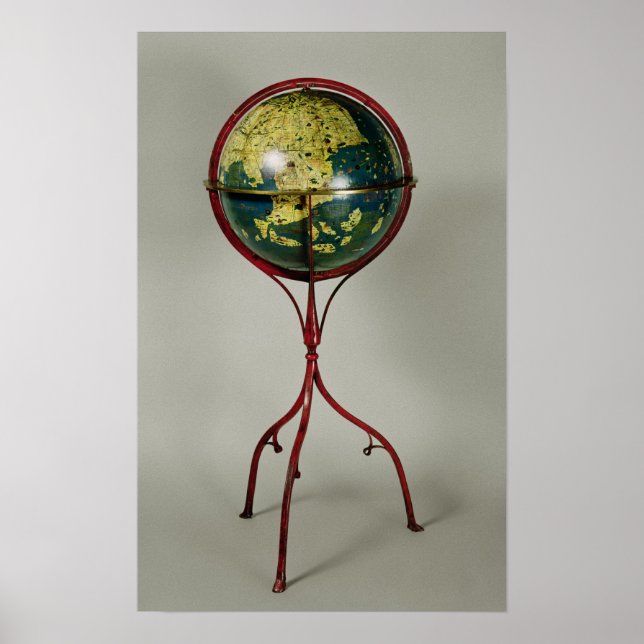 Póster Globe terrestre, hecho en Nuremberg en 1492 (Frente)