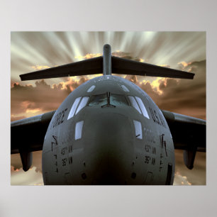 PÓSTER GLOBEMASTER DE TRANSPORTE MILITAR C-17