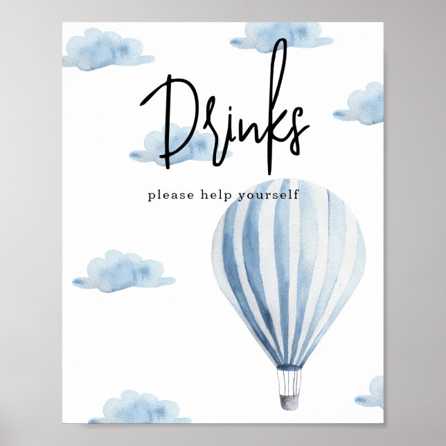 Póster Globo aerostático - Bebidas (Frente)