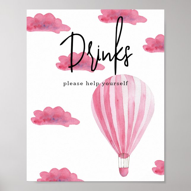 Póster Globo aerostático - Bebidas (Frente)