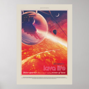 Póster Globo aerostático extremo en un infierno volcánico