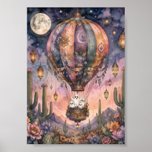 Póster Globo aerostático fantasmagórico caprichoso Desier