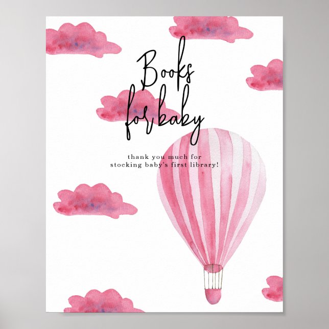 Póster Globo aerostático - Libros para bebé (Frente)