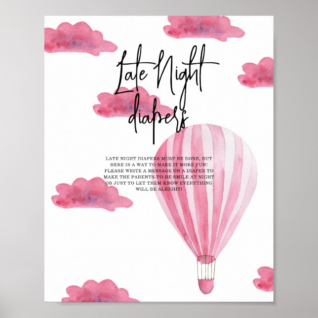Póster Globo aerostático - Pañales de noche (Frente)
