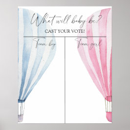 Póster Globo de aire caliente Género revelar gráfico de n