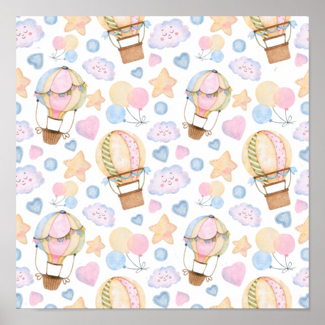 Póster Globo de aire caliente Modelo acuático sinusal (Frente)