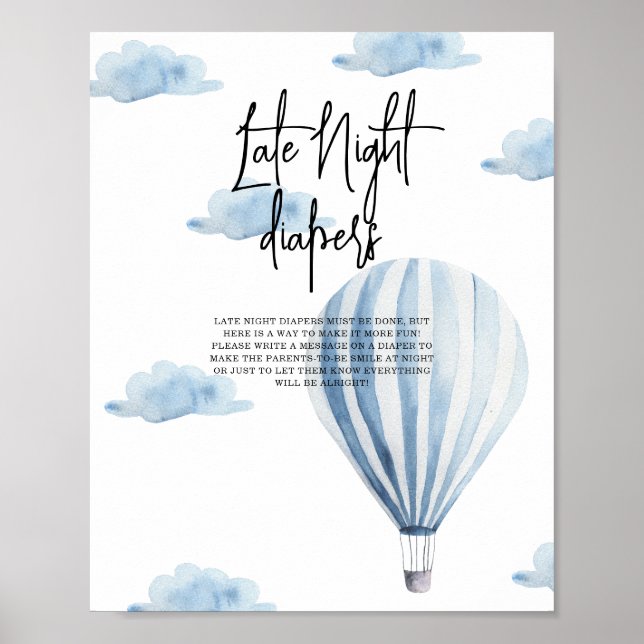 Póster Globo de aire caliente - pañales nocturnos (Frente)