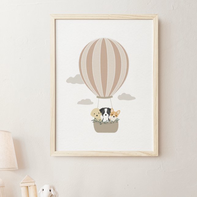 Póster Globo de aire caliente perros Boho Nursery & Kids  (Subido por el creador)
