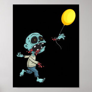 Póster Globo de cumpleaños zombie - niños zombi graciosos