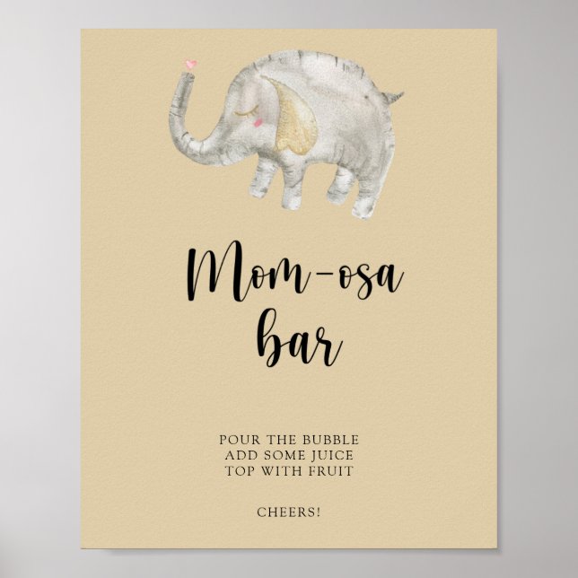 Póster Globo de elefante \ barra Mom-osa (Frente)