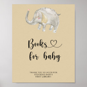 Póster Globo de elefante de acuarela - libros para bebé