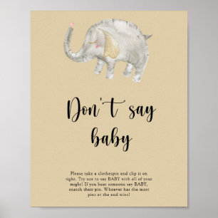 Póster Globo de elefante - No digas bebé