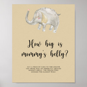 Póster Globo de Elefante ¿Qué tan grande está la barriga 