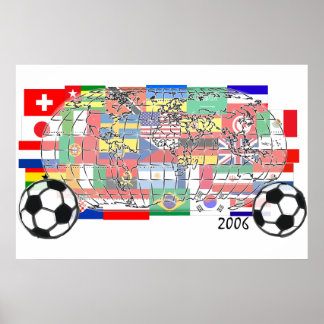 Póster Globo de fútbol de la Copa del Mundo
