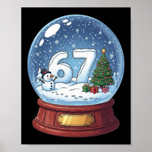 Póster Globo de nieve divertido de Navidad 67 Seis Siete 