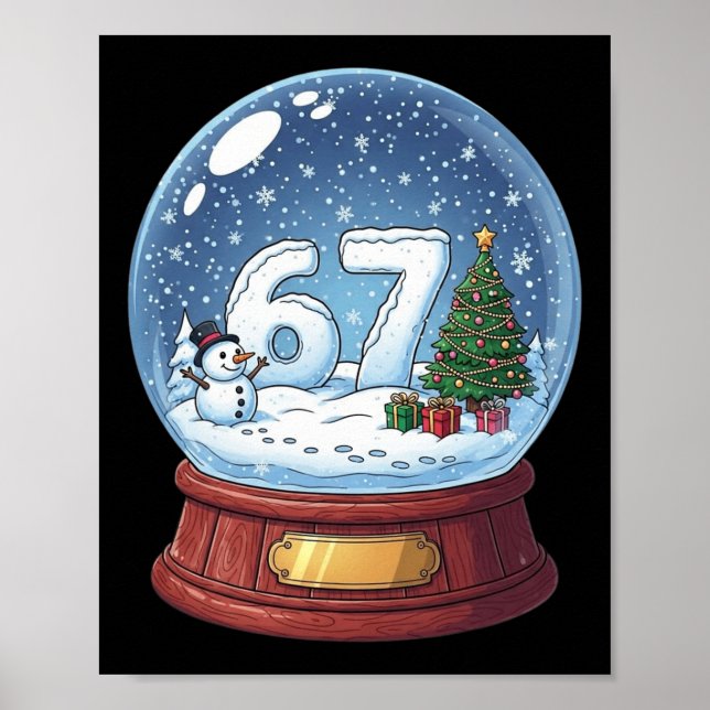 Póster Globo de nieve divertido de Navidad 67 Seis Siete  (Frente)