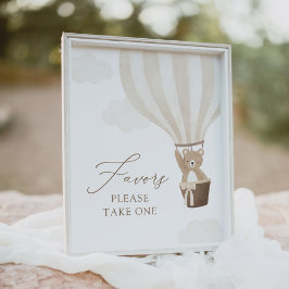 Póster Globo de osito de peluche neutro Baby Shower favor