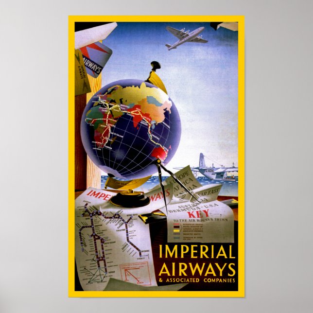Póster Globo de vías aéreas imperiales (Frente)