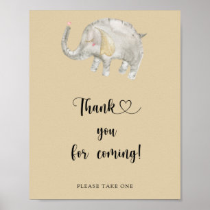Póster Globo elefante plateado \ Gracias por venir